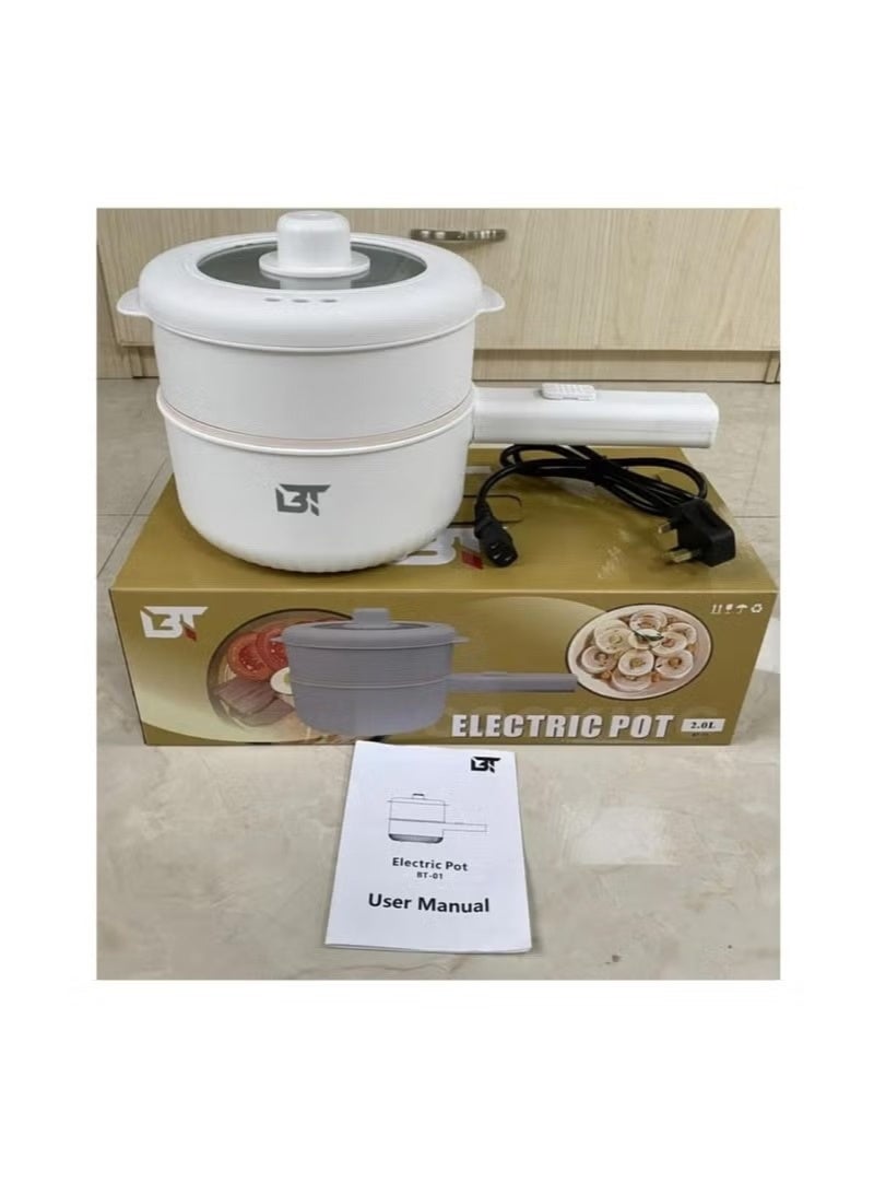 BT Electric Pot 1200W Multi-Functional Cooker – 2.0L Non-Stick, Digital Control, Adjustable Heat, Delay Start & Keep Warm | Model BT-01 - Image 2